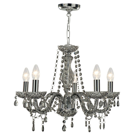 Searchlight Marie Therese 5Lt Hanglamp Smoked Grijs Glas
