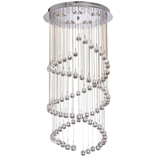 Searchlight Hallway 5Lt Multi Drop Hanglamp Chroom Metaal & Helder Kristal