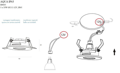 Maxlight H0045 Recessed Aqua Ip65 Rond Chroom