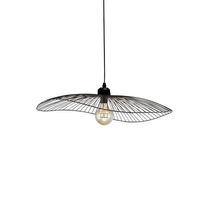 Searchlight Wave Pendant Convertible to Flush - Black Metal