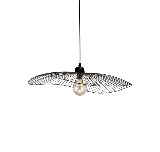 Searchlight Wave Pendant Convertible to Flush - Black Metal