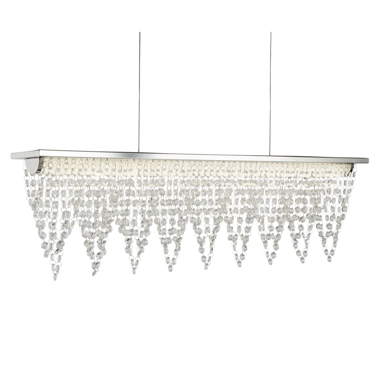 Searchlight Drape LED Bar Hanglamp Chroom Metaal & Helder Kristal