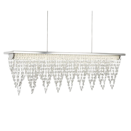 Searchlight Drape LED Bar Hanglamp Chroom Metaal & Helder Kristal