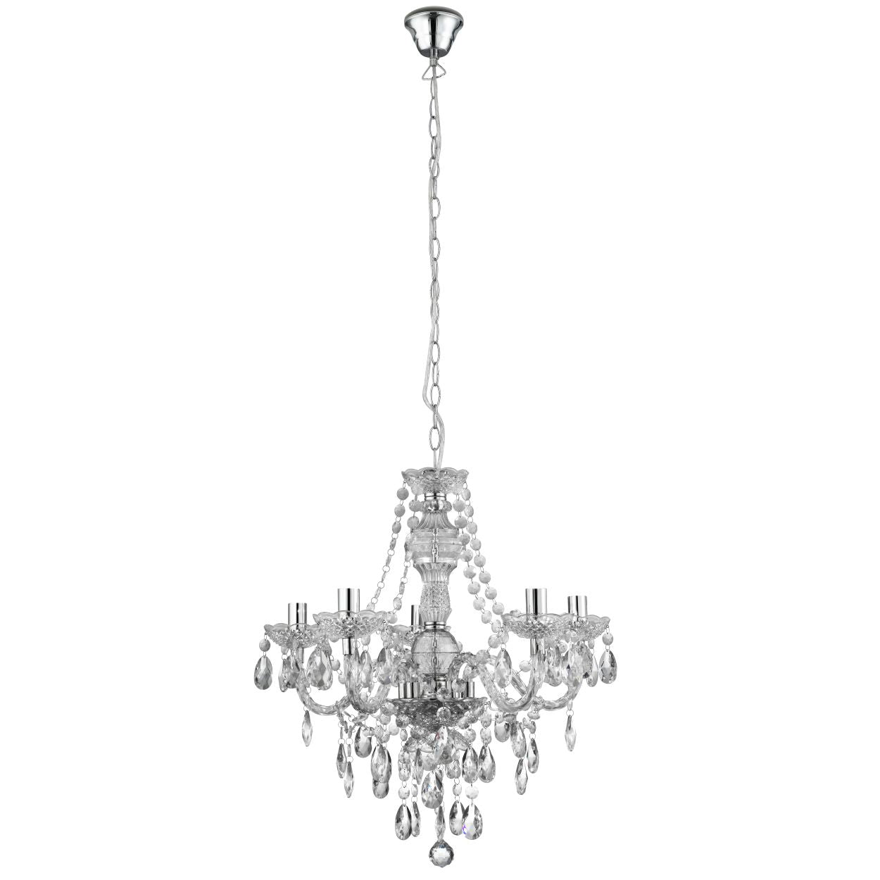 Searchlight Marie Therese 5Lt Hanglamp Helder Glas & Acryl