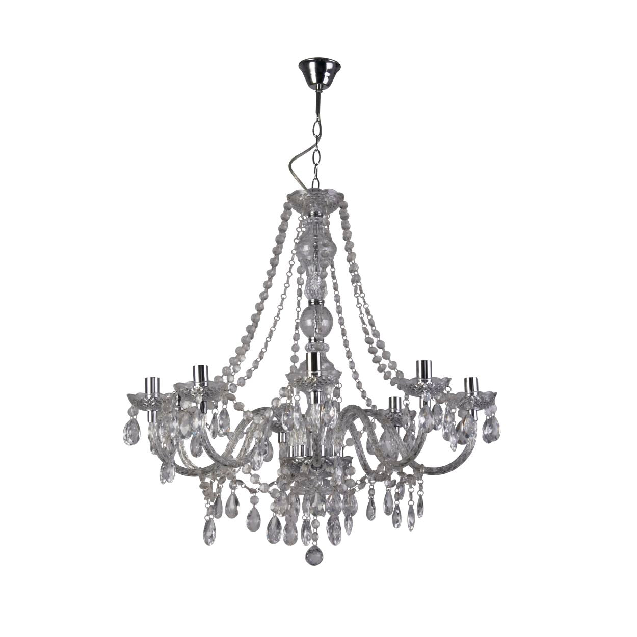 Searchlight Marie Therese 8Lt Hanglamp Helder Glas & Acryl