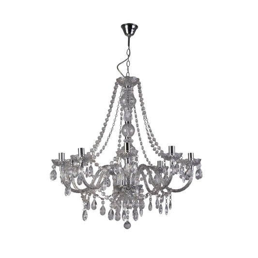 Searchlight Marie Therese 8Lt Hanglamp Helder Glas & Acryl