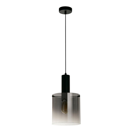 Searchlight Sweden Hanglamp Mat Zwart Metaal & Smoked Ombre Glas