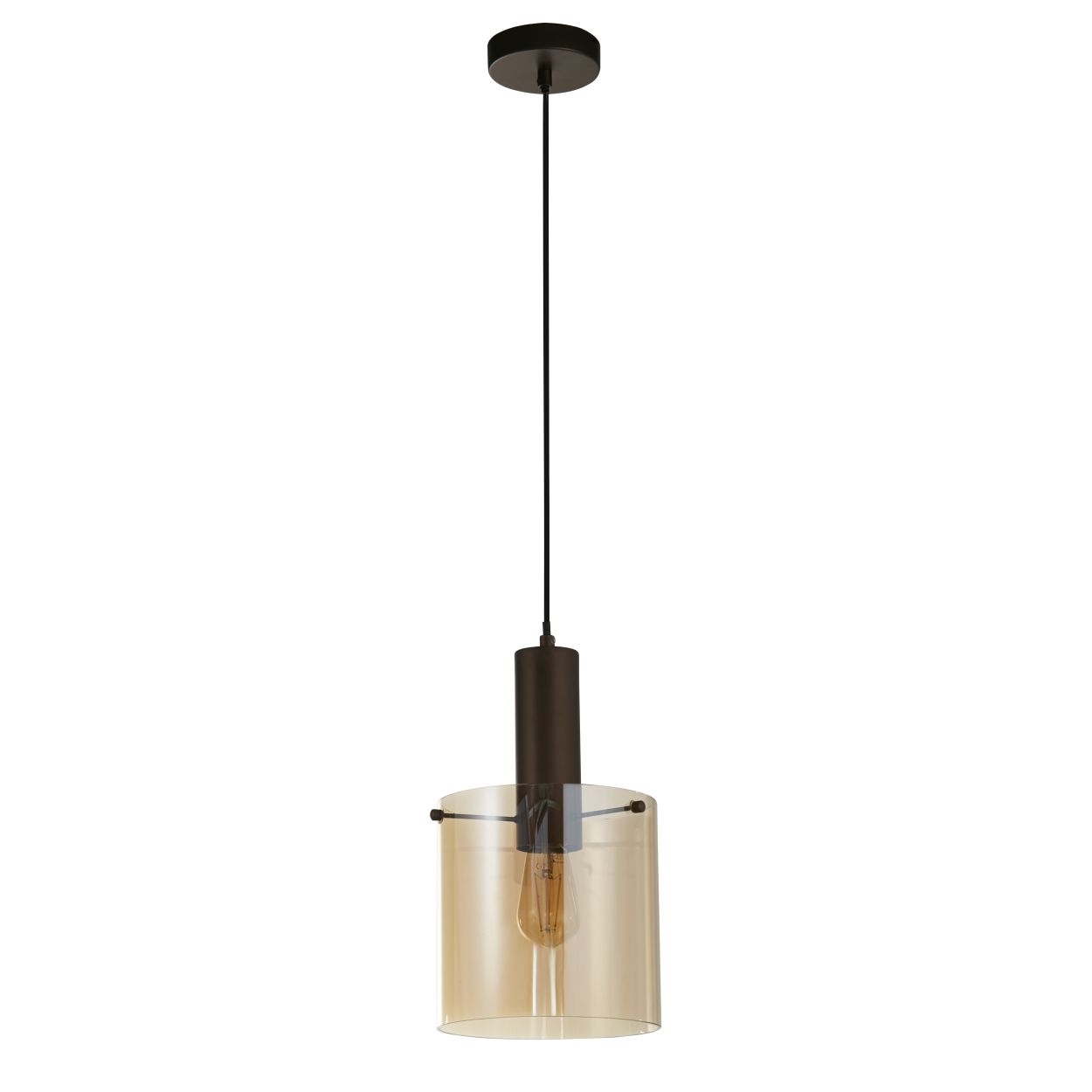 Searchlight Sweden Hanglamp Mocha Metaal & Amber Glas