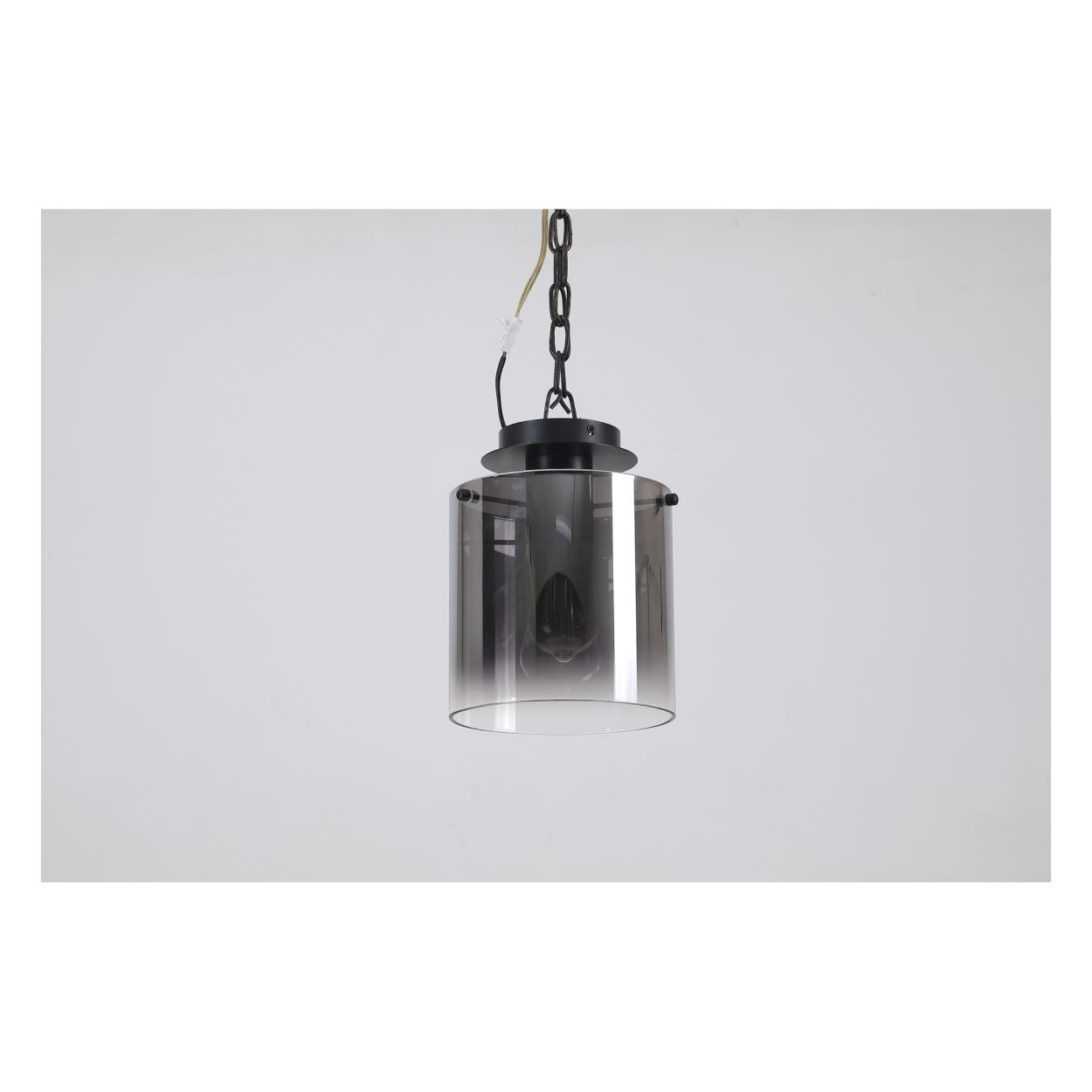 Searchlight Sweden 1Lt Flush Mat Zwart & Smoked Glas