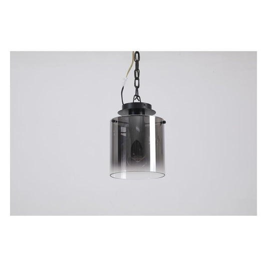 Searchlight Sweden 1Lt Flush Mat Zwart & Smoked Glas