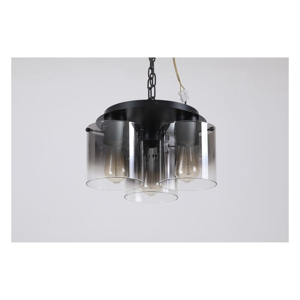 Searchlight Sweden 3LT Flush Mat Zwart & Smoked Glas
