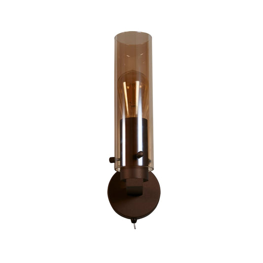Searchlight Sweden II 1Lt Wandlamp Mocha Metaal & Amber Glas