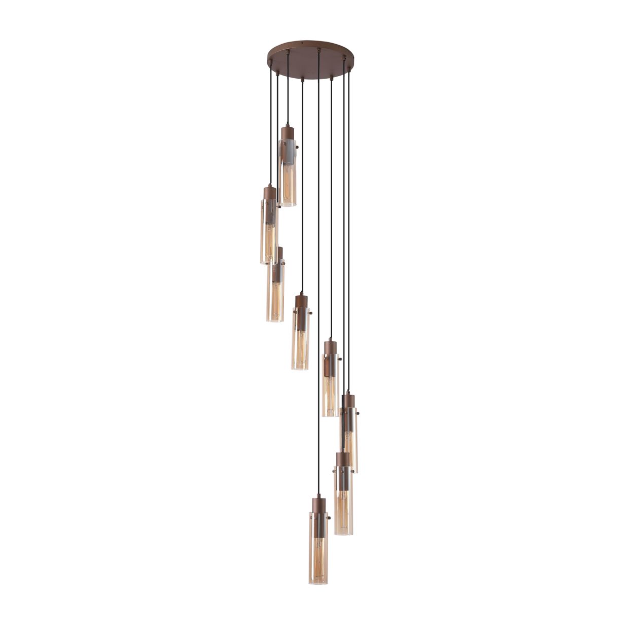 Searchlight Sweden II 8Lt Multi Drop Mocha Metaal & Amber Glas