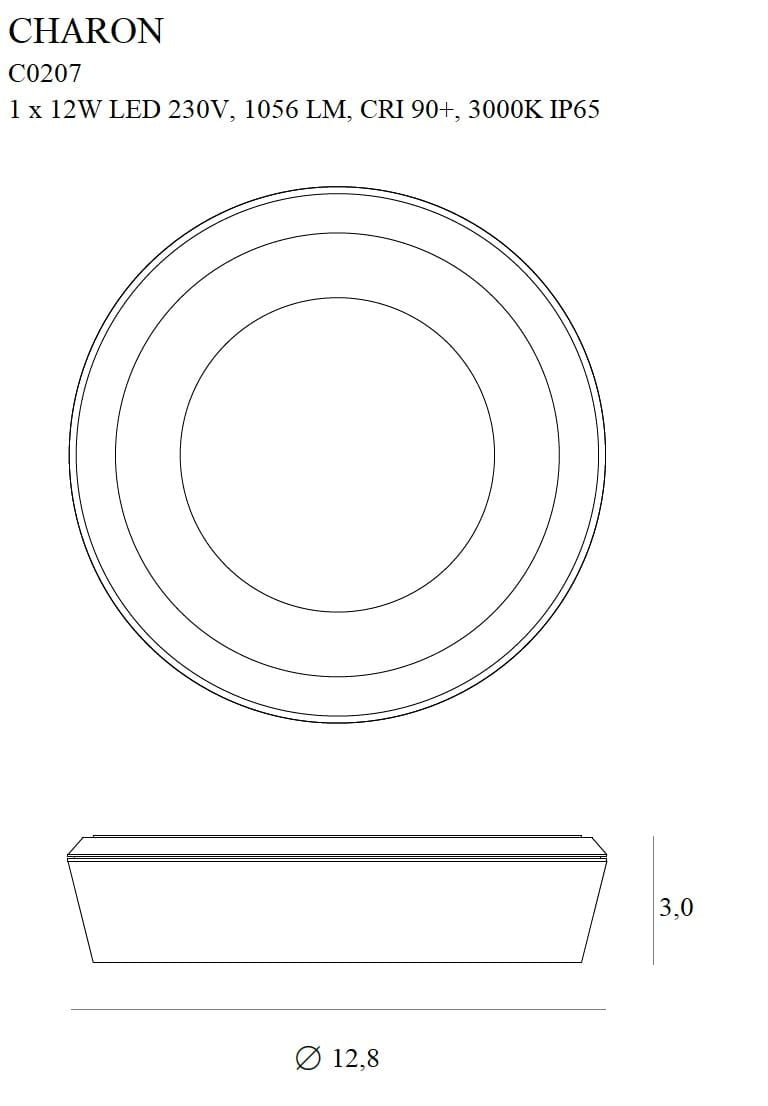 Maxlight C0207 Plafondlamp Charon Wit Ip65