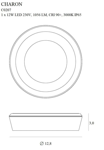 Maxlight C0207 Plafondlamp Charon Wit Ip65