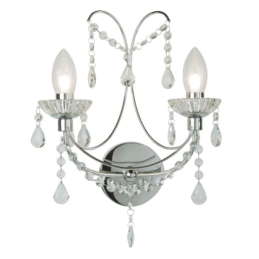 Searchlight Autumn 2LT Bathroom Wandlamp Chroom Metaal