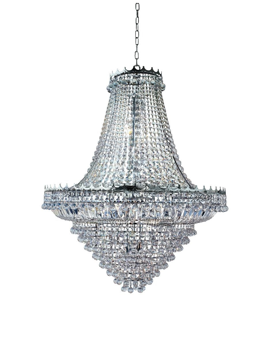 Searchlight Versailles 19Lt Kroonluchter Chroom Metaal & Kristal