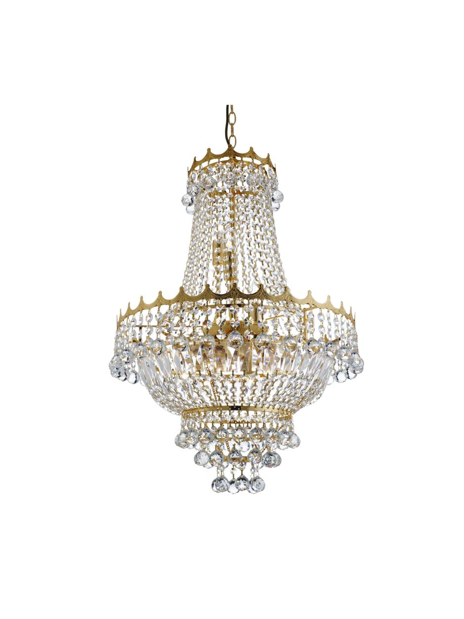Searchlight Versailles 9Lt Kroonluchter Goud Metaal & Kristal