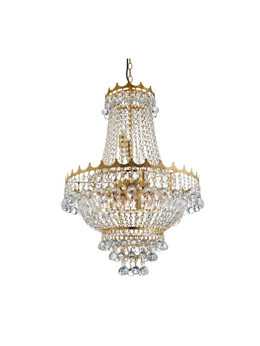 Searchlight Versailles 9Lt Kroonluchter Goud Metaal & Kristal
