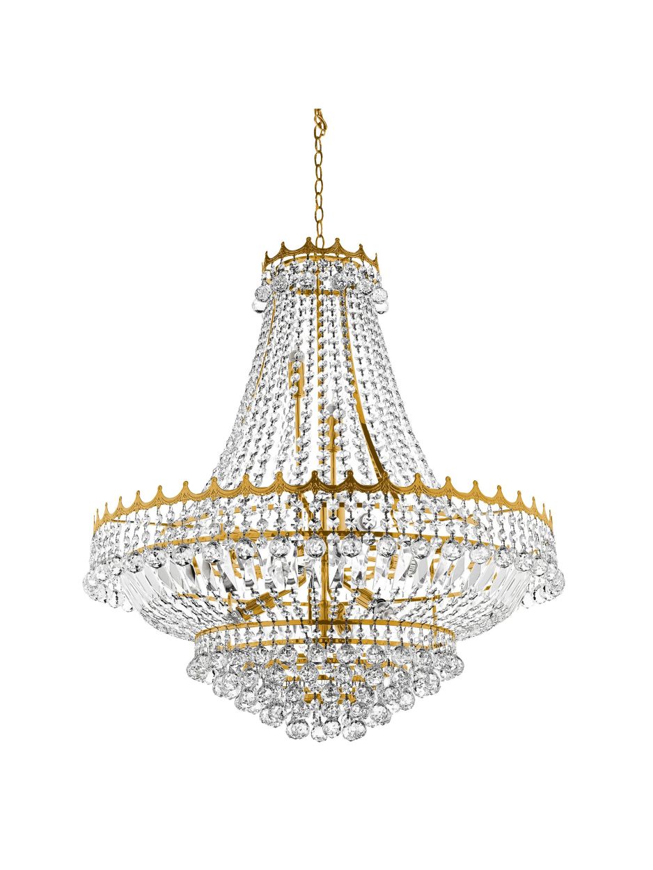 Searchlight Versailles 13Lt Kroonluchter Goud Metaal & Kristal