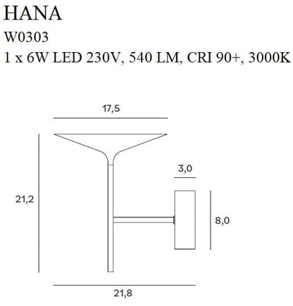 Maxlight W0303 Wandlamp Hana Zwart