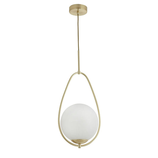 Searchlight Avalon Hanglamp Goud Metaal & Opal Glas