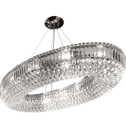 Searchlight Vesuvius 24Lt Pendant  -   Chrome, Clear Coffin & Ball Drops