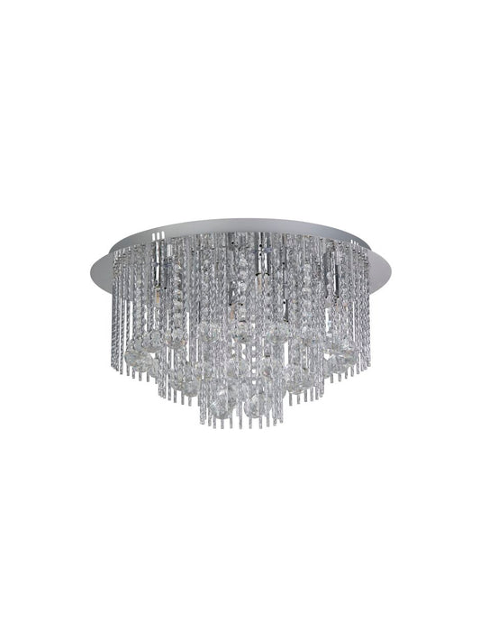 Searchlight Beatrix 8Lt Flush Chroom Metaal & Kristal