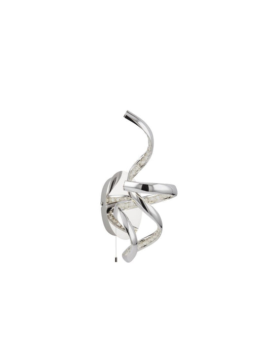 Searchlight Twirls Wandlamp Chroom Metaal & Glas