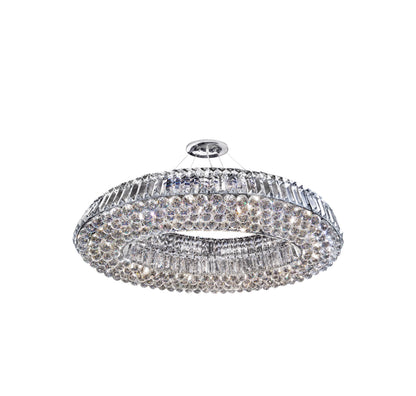Searchlight Vesuvius 10Lt Pendant - Chrome Metal & Clear Crystal