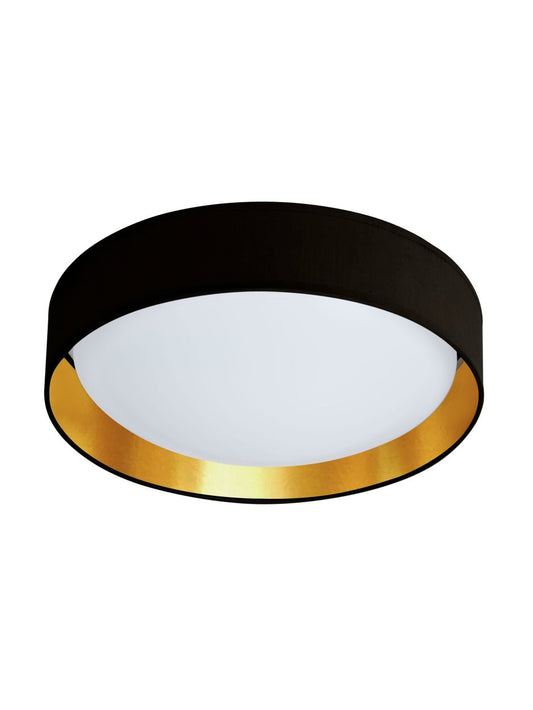 Searchlight Gianna Flush Zwart Stof, Goud Inner & Acryl Diffuser