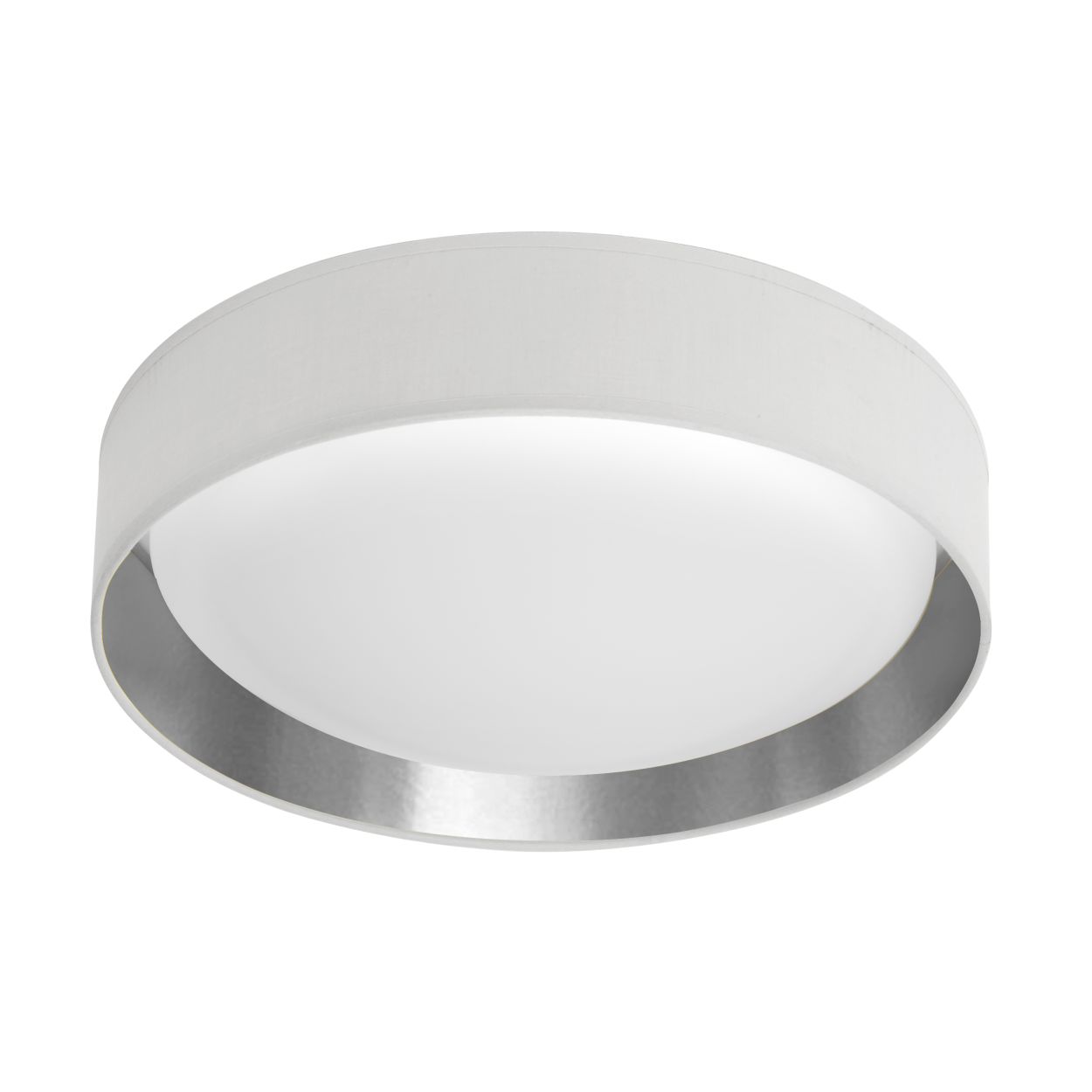 Searchlight Gianna LED Flush Wit Lampenkap Zilver Inner