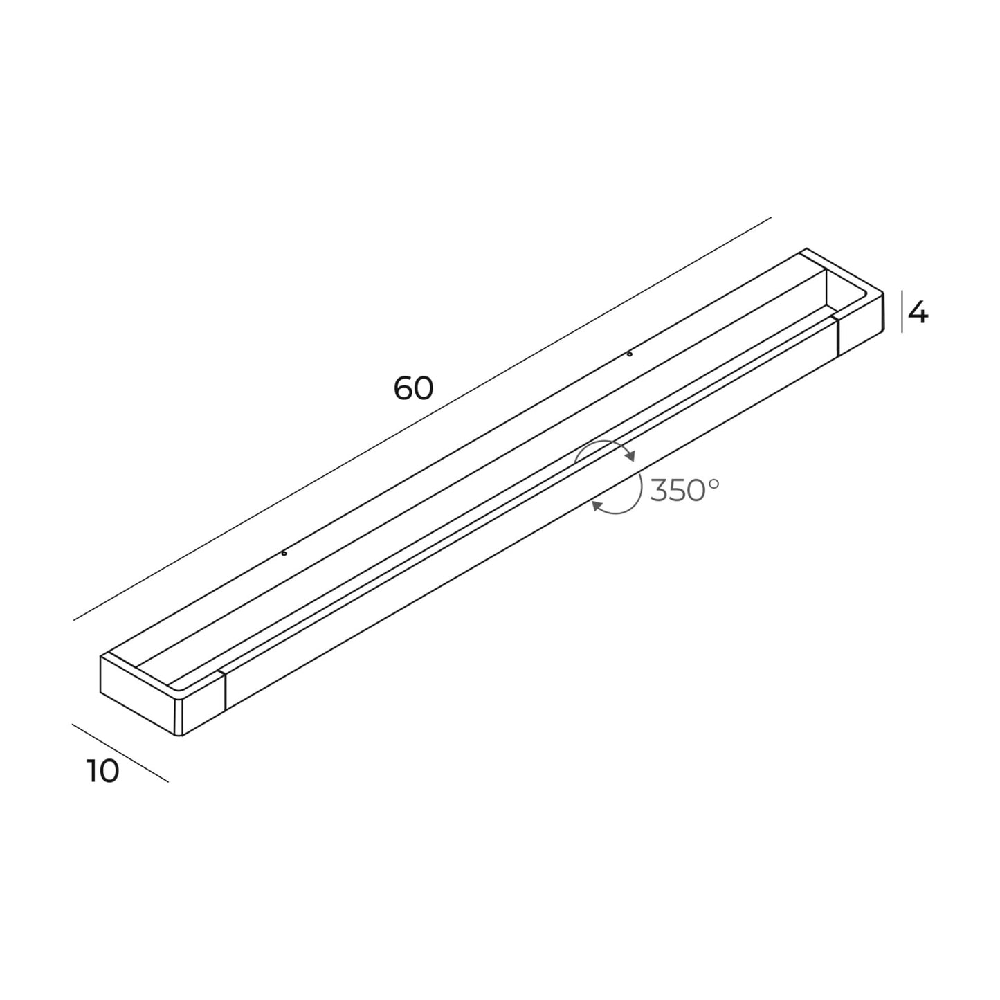 Maxlight W0308 Wandlamp Flink Wit 60 Cm  Ip44