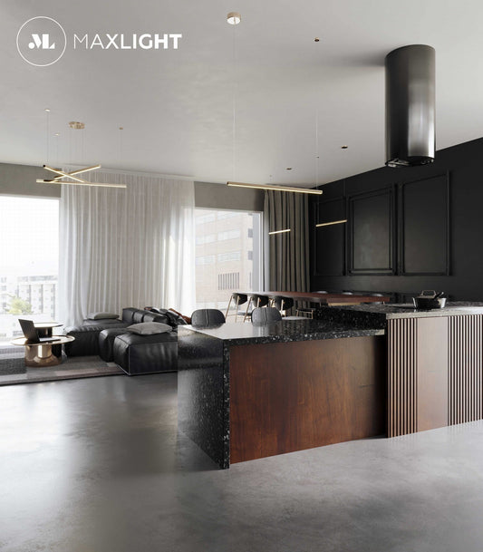 Maxlight P0426D Hanglamp Trio 3 Goud Dimbaar