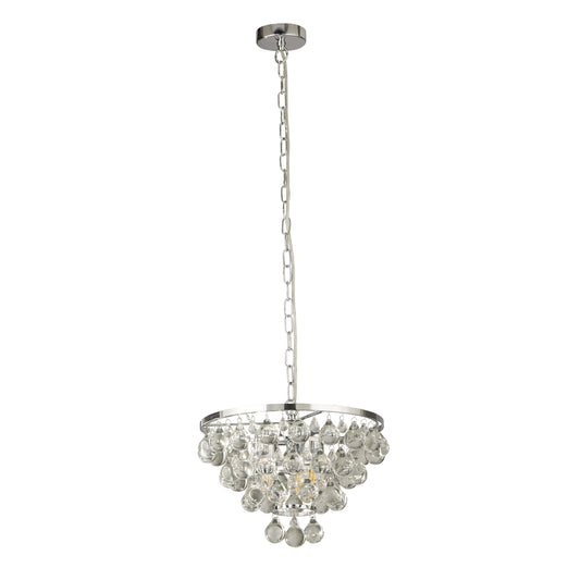 Searchlight Michelle 4Lt Pendant -  Chrome with Rain Drop Glass