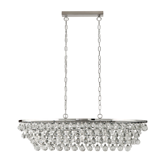 Searchlight Michelle 5Lt Pendant - Chrome Metal & Rain Drop Glass