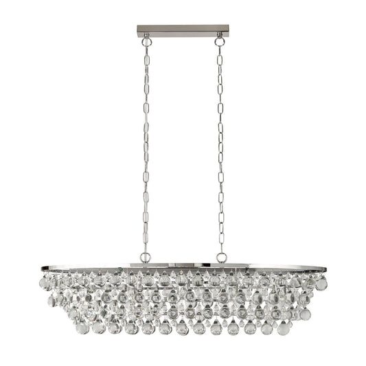 Searchlight Michelle 5Lt Hanglamp Chroom Metaal & Rain Drop Glas