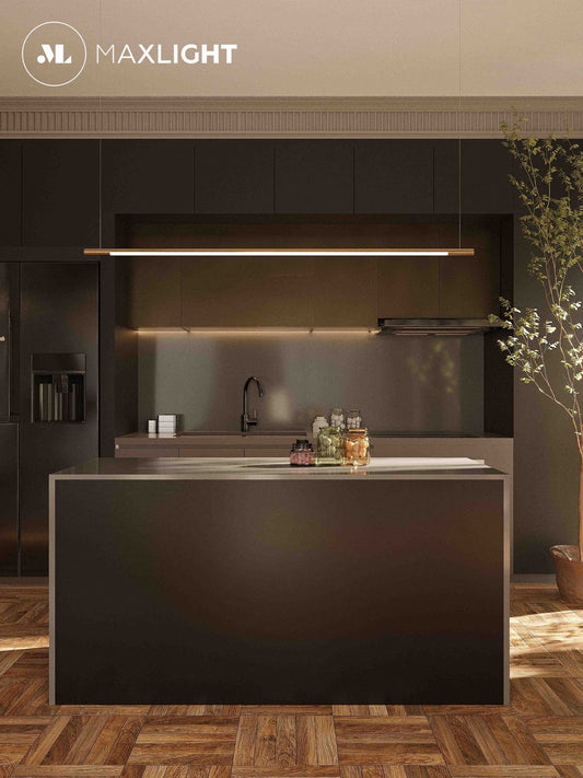 Maxlight P0356D Hanglamp Organic Horizon 100Cm Goud Dimbaar