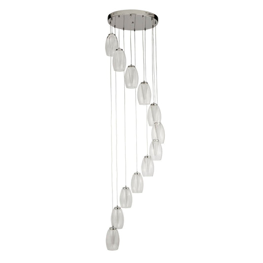 Searchlight Cyclone 12Lt Hanglamp Chroom & Helder Glas