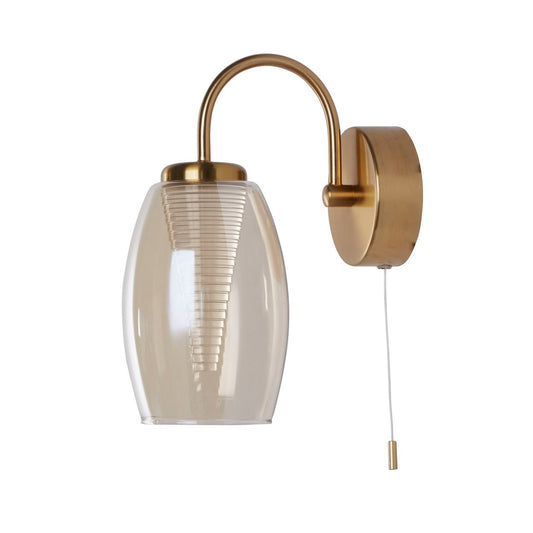 Searchlight Cyclone Wandlamp Brons Metaal & Champagne Glas