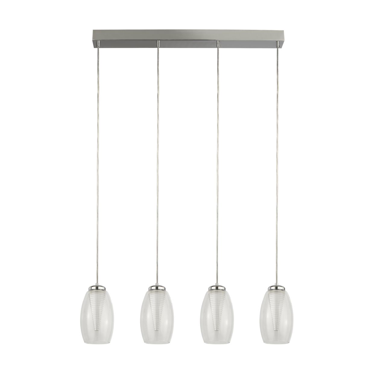 Searchlight Cyclone 4Lt Bar Hanglamp Chroom & Helder Glas