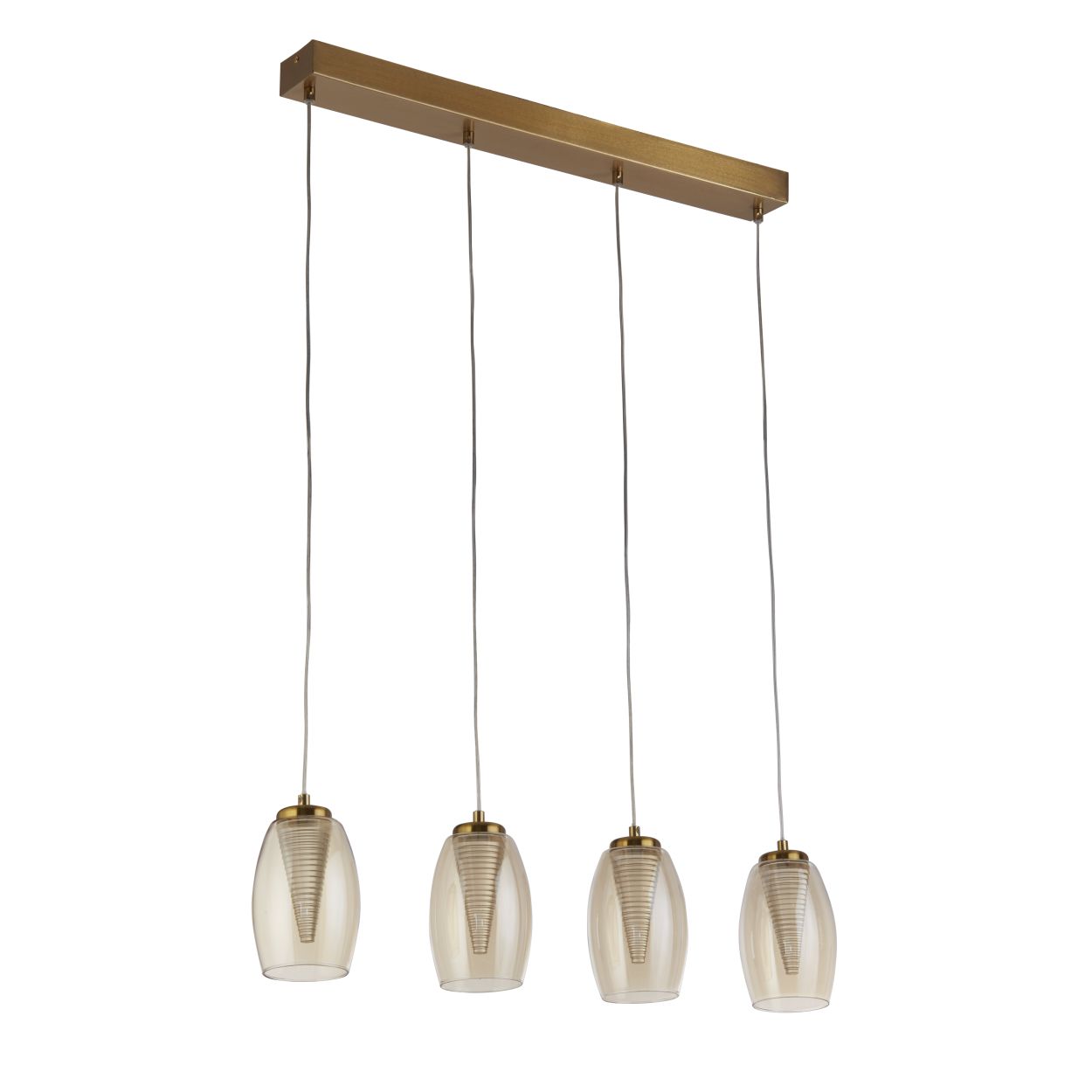 Searchlight Cyclone 4Lt Bar Hanglamp Brons Metaal & Champagne Glas