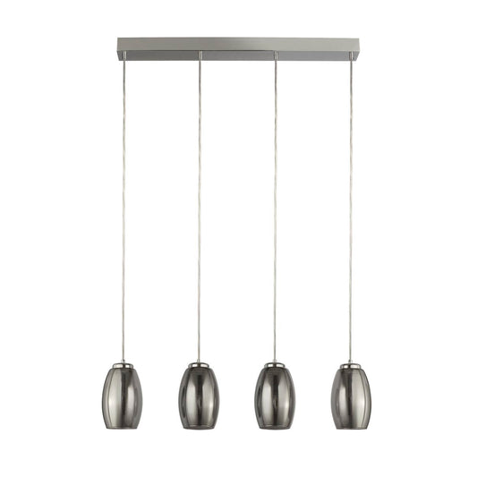 Searchlight Cyclone 4Lt Bar Hanglamp Chroom Metaal & Smoked Glas