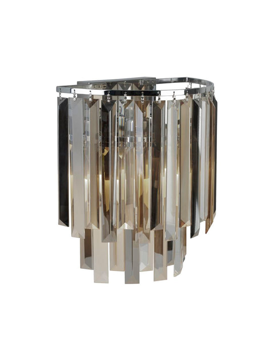 Searchlight Clarissa 2Lt Wandlamp Chroom & Mixed Glas