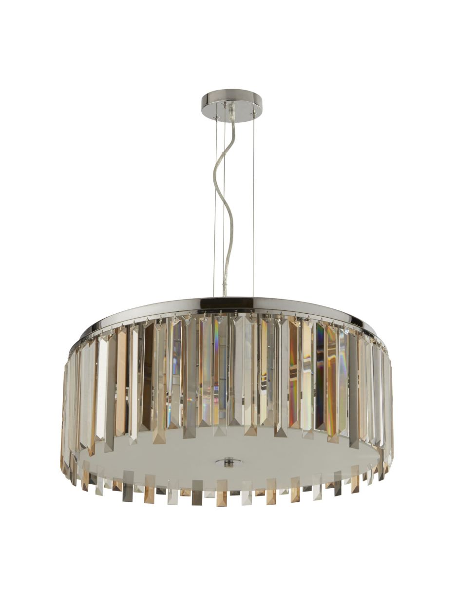 Searchlight Clarissa 5Lt Drum Hanglamp Convertible To Semi Flush Glas
