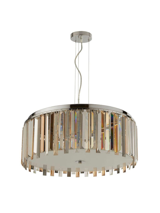 Searchlight Clarissa 5Lt Drum Hanglamp Convertible To Semi Flush Glas