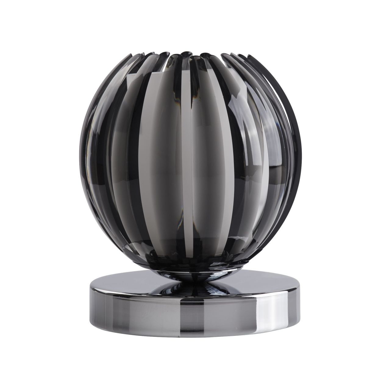 Searchlight Claw Touch Tafellamp Chroom, Smoked Acryl & Mat Glas