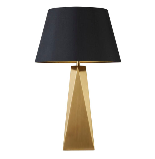 Searchlight Maldon Tafellamp Goud Metaal & Zwart Lampenkap with Goud Inner