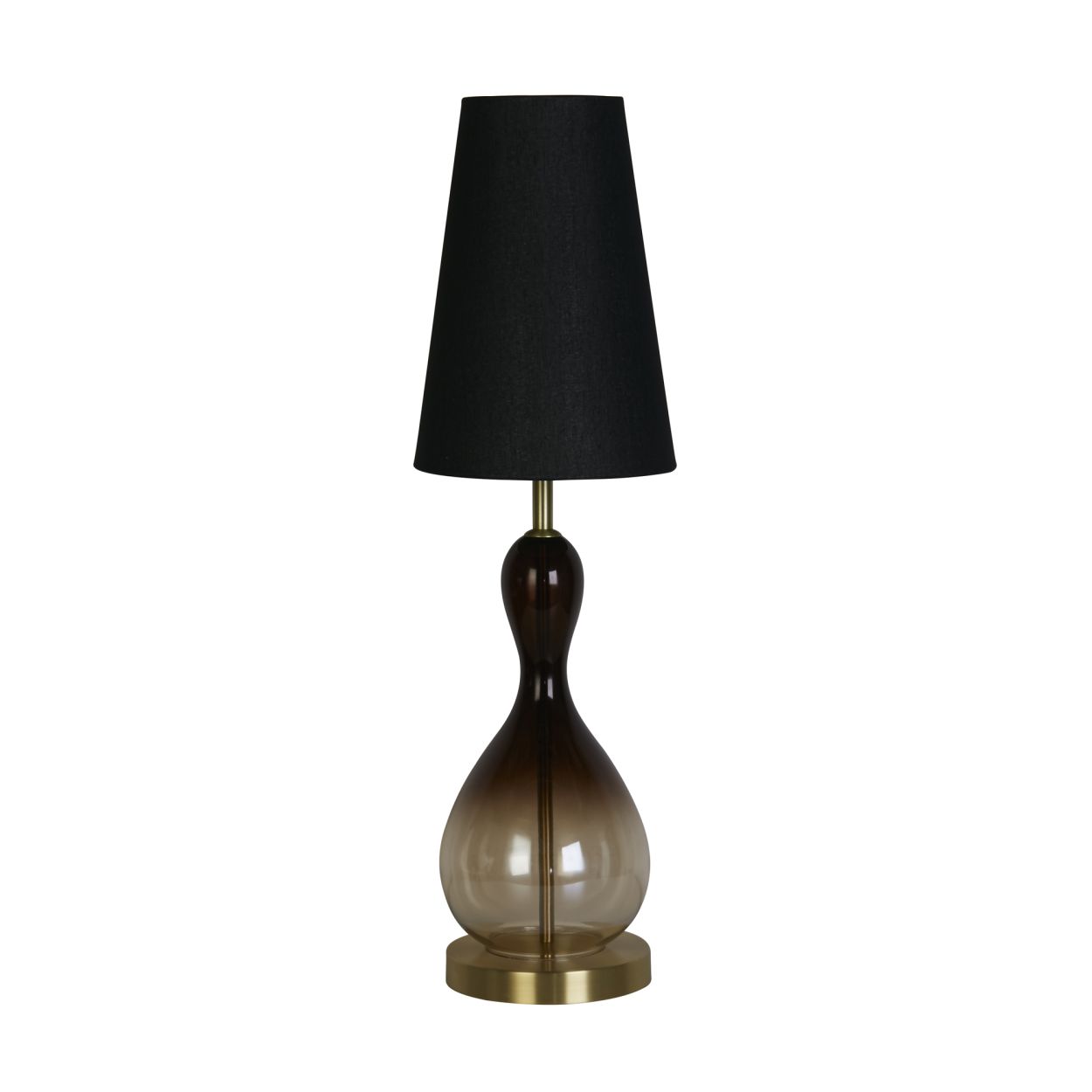 Searchlight Marakesh 1Lt Tafellamp Satin Messing Metaal Zwart Ombre Glas