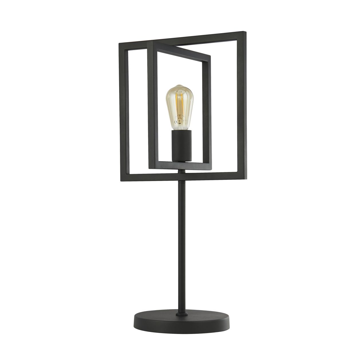 Searchlight Plaza Tafellamp Mat Zwart Metaal
